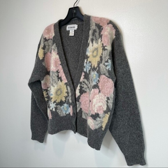 Vintage JH Collectibles Angora Wool Blend Cardigan Sweater - Picture 4 of 8